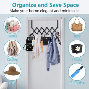 Toproona — porte-serviettes mural pour salle de bain, penderie et chapeau, organisateur, sac à <span class=keywords><strong>ceinture</strong></span>, 2019 - Product Image 6