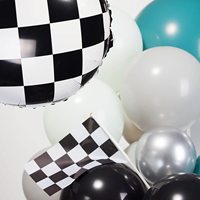130 pièces deux décorations d'anniversaire rapides bleu vert blanc drapeau à carreaux ballons voitures de course ballon guirlande Kit fournitures de fête