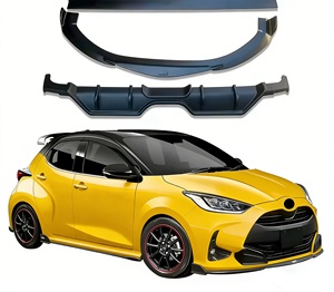 Kit Paraurti Auto per Toyota Yaris 2020-2024 Stile <span class=keywords><strong>TS</strong></span> Set Completo Carrozzeria con Labbro Anteriore Labbro Posteriore Minigonne Laterali in Plastica ABS - Product Image 3