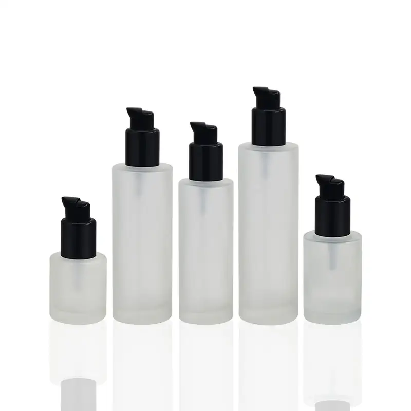 Öl Haarpflege Linie Produkt leer Kosmetik glas Spender Flasche Luxus 200ml Foundation Lotion gefrostete Flasche mit Pumpe