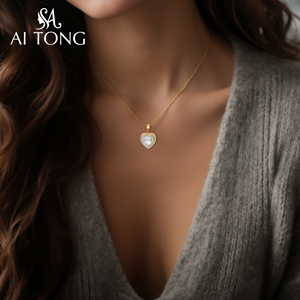 14K oro placcato amore a forma di cuore in acciaio inossidabile multicolore colorato zircone romantiche Link collane di gioielli <span class=keywords><strong>per</strong></span> <span class=keywords><strong>san</strong></span> <span class=keywords><strong>valentino</strong></span> - Product Image 2