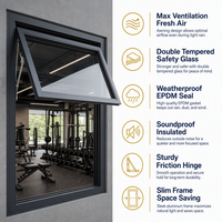 Fenêtre d'exercice JUNYAO avec vitrage isolant, joint EPDM, insonorisée, écoénergétique, certifiée CE AS2047 NFRC pour villas et cuisines