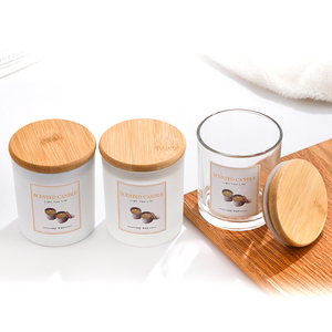 Bocaux à bougies <span class=keywords><strong>en</strong></span> <span class=keywords><strong>verre</strong></span> de luxe de haute qualité personnalisables exclusifs de 4 oz, 6 oz, 8 oz, 12 oz <span class=keywords><strong>pour</strong></span> la fabrication de bougies, récipient à bougies avec couvercles - Product Image 1