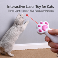 Stylo laser portable USB 3 LED, jouet laser pour chat, outil d'entraînement pour animaux de compagnie avec 5 motifs