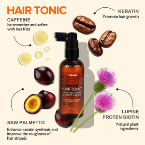 Spray OEM per la Crescita dei Capelli con Caffeina, Blocca DHT, Anti-Caduta, <span class=keywords><strong>Tonico</strong></span> Nutriente per <span class=keywords><strong>il</strong></span> Cuoio Capelluto con Estratto di Rosmarino e Saw Palmetto - Product Image 4