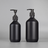 Quantité minimale de commande 10 pièces de haute qualité noir mat 300ml 500ml bouteilles en plastique vides shampooing savon liquide bouteilles en plastique