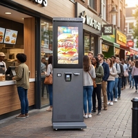 Terminal de Autoservicio con Pantalla Táctil Interactiva, Impermeable IP65 para Exteriores, para Comida Rápida, Zonas Comerciales y Lugares Turísticos