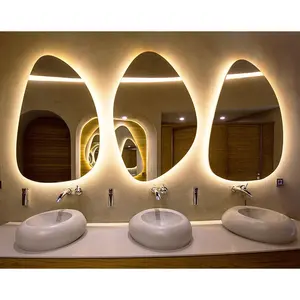 Kích thước lớn thông minh sang trọng led phòng tắm thắp sáng gương khách sạn phòng tắm cảm ứng thông minh chiếu sáng gương