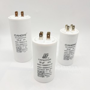 Condensateur de démarrage Hongye <span class=keywords><strong>CBB60</strong></span> pour moteur AC de ventilateur industriel, machine à laver, pompe à eau, frein électrique 20uf 30uf <span class=keywords><strong>35uf</strong></span> 50uf 100uf <span class=keywords><strong>450VAC</strong></span> - Product Image 1