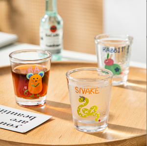 Verres à saké en verre de dessin animé, idéal, 2 oz, 12 pièces, 12 signes du zodiaque chinois, créatif, <span class=keywords><strong>arrack</strong></span>, récipient à boire, mini vin blanc pour enfants - Product Image 1