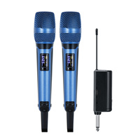 Microphone sans fil GAW-SKM9000B UHF double système de micro dynamique en métal sans fil avec récepteur rechargeable pour le chant karaoké