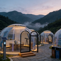 Tente de glamping à faible coût, durable, résistante à la pression, avec structure en aluminium préfabriquée, dôme à bulles pour l'extérieur