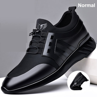 Scarpe Eleganti da Ufficio per Uomo, Tomaia in PU, Mocassini Gommino Slip-On, Nuovo Design, Scarpe Casual con Rialzo per Aumentare l'Altezza
