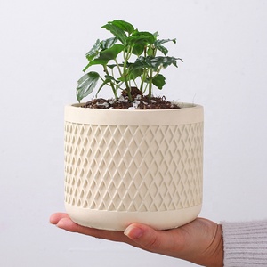 กระถางปลูกพืชคอนกรีตขนาด<span class=keywords><strong>เล็ก</strong></span>เคลือบในร่มดีไซน์ทรง<span class=keywords><strong>เพชร</strong></span>แบบตั้งโต๊ะ - Product Image 4
