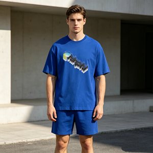 Camisetas personalizadas con logo azul para hombre, unisex, 100% algodón, talla grande, de alta calidad para hombre, unisex. - Product Image 1