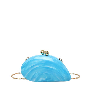 Bolso de Mano de Acrílico con Patrón de Mármol para Mujer, Bolso de Noche de Forma Irregular, Bolso Bandolera de Moda con Cadena Desmontable - Product Image 6