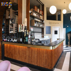 בר מפואר דלפק מסעדה הסיטונאית בר רעיון מותאם אישית קוראן לבן העליון כחול דלפק קפה עם מקרר תצוגה - Product Image 5