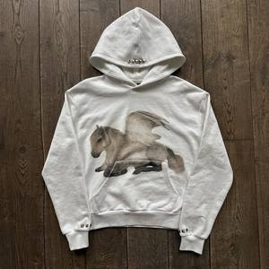 Fabricante de Ropa, Sudadera con Capucha Personalizada de Algodón y Felpa, Estilo Y2K Grunge, con Gráfico de Caballo Alado de Pegaso y Tachuelas, para Hombre - Product Image 2