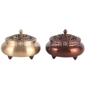 เตาเผาเครื่องหอมทองแดงแท้ขนาดใหญ่พิเศษพร้อมฝาปิด ยี่ห้อ Tongpu Craftsman สำหรับใช้ในบ้าน แบบสามขา ทำจากทองแดงแท้ - Product Image 5