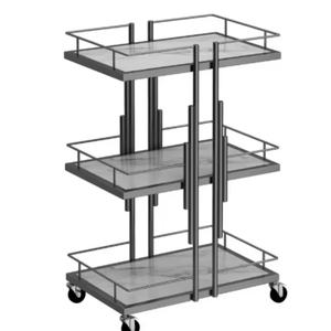 Chariot de salon de beauté au design nouveau, 3 niveaux, chariot de pédicure, chariot de salon de manucure, chariot de beauté doré avec roues verrouillables - Product Image 3