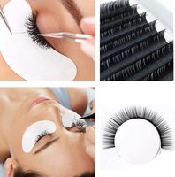 Extension de cils individuels de marque privée, fournitures en gros, éventail facile, plateaux de cils de 8 à 25 Mm C D, Extension de cils noirs mats