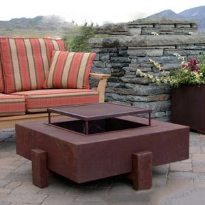 Foyer carré extérieur de haute qualité en <span class=keywords><strong>acier</strong></span> <span class=keywords><strong>corten</strong></span> foyer <span class=keywords><strong>rectangulaire</strong></span> à bois à vendre - Product Image 2