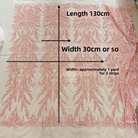Tissu en dentelle brodée multicolore avec perles et paillettes pour robes de mariée haut de gamme, accessoires de vêtements DIY, décoration en dentelle et maille