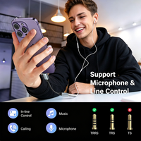 Adaptateur Jack Audio USB Type C 3,5 mm Femelle, Dongle Audio Aux USB C en Plastique avec Feuille de PVC pour iPhone 15 Pro et Samsung S23