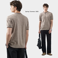 T-shirt en maille modale pour homme, toucher doux, manches courtes, col en V, pull décontracté d'été pour homme, tricot léger