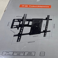 Rak Dinding TV Heavy Duty Dual Swing Arm Langsung dari Pabrik untuk Layar 40-100 inci, Baja Cold Rolled, Kapasitas 100kg, Warna Hitam