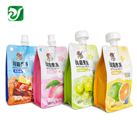 250g Fruit Saveur Jus Sac En Plastique Bec Paquet Pochette Stand Up Fond Carré Doypack Sacs pour Gelée Boisson
