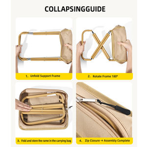 Taburete plegable pequeño para exteriores TUXIN, tela resistente al agua con bolso con cremallera, Metal de hierro para picnics y Camping - Product Image 2