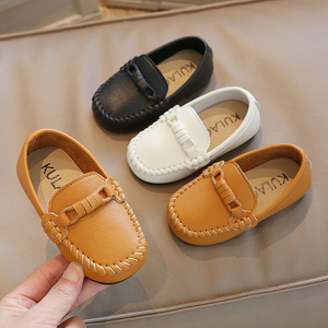 Wholesale Spring Summer Boys and Girls Antislip Bean Children's Loafer <strong>Shoes</strong> <strong>Velcro</strong> Outdoor Slip-ons Casual Kids Leather <strong>Shoes</strong> - Product Image 2