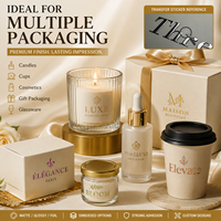Autocollants personnalisés en feuille d'or à transfert thermique, étiquettes logo pour la décoration des emballages de bouteilles en verre, tasses, parfums et bougies