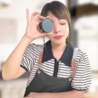 Miroir magnétique en bois 360° pour espresso, haute réflexion, pour visualisation du flux, noir/argent, pour une extraction de café de précision