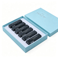 Boîte cadeau rigide avec couvercle et base personnalisés, avec ruban, emballage cosmétique pour rouge à lèvres, marque de beauté à étiquette privée