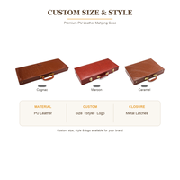 Étui de transport en cuir PU de qualité supérieure pour Mahjong avec fermoirs métalliques dorés, motif crocodile gaufré, plusieurs tailles disponibles pour la vente en gros