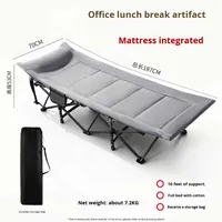 Lit pliant moderne en métal pour le bureau, lit portable simple pour la maison, fauteuil inclinable, compagnon de camping, lit simple avec coton, lit pour la sieste