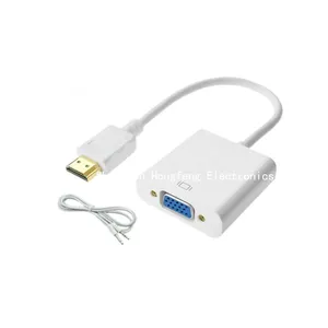 HDMI至VGA电缆HDMI至VGA高清转换器HDMI至VGA连接电缆，带音频适配器