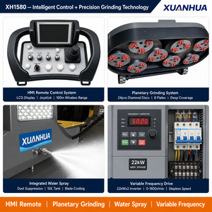XUANHUA XH1580 Máquina Pulidora <span class=keywords><strong>de</strong></span> Pisos Autopropulsada 1560mm 18.5kWx2 con Control Remoto y Frecuencia Variable <span class=keywords><strong>para</strong></span> Concreto 1200kg - Product Image 4