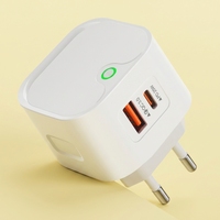 Yeni OEM Çift Girişli Hızlı USB Type C Adaptör 25W PD Duvar Şarj Cihazı, İngiltere/ABD/AB Prizli Güç Kaynağı Şarj Cihazı, Mobil PC Malzemesi için