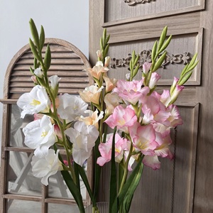 KW-F049 Fiore Artificiale <span class=keywords><strong>di</strong></span> Gladiolo Viola <span class=keywords><strong>di</strong></span> Alta Qualità a Stelo Singolo per Decorazione Domestica - Product Image 3