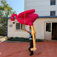 Costume gonflable de flamant rose portable, en tissu Oxford léger, accessoire interactif pour performance en parc à thème ou défilé de rue