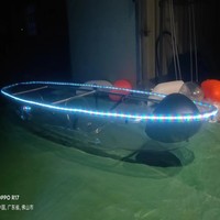 Kayak transparent en polycarbonate 2026, canoë transparent, kayak en cristal, populaire en mer avec éclairage LED