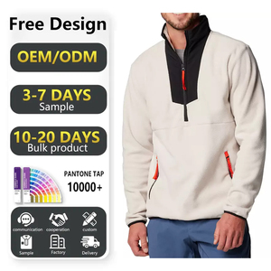 OEM/ODM Custom 60% Cotton 40% Polyester Lightweight Half Zip Oversized <b>Fleece</b> Pullover Golf Sweatshirt <b>Sweaters</b> - Product Image 1