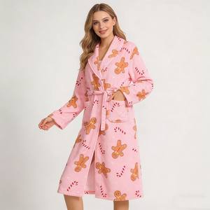 Albornoces de Felpa Personalizados al por Mayor con Bolsa para Pijamas, Nueva Impresión, Albornoz de Verano Elegante y de Lujo para <span class=keywords><strong>Mujer</strong></span> - Product Image 4