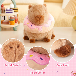 ODM OEM carpincho marrón juguetes de peluche con <span class=keywords><strong>donut</strong></span> para regalo de cumpleaños 10 pulgadas personalizado Kawaii lindo carpincho Plushie - Product Image 3