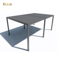 Pergola bioclimatique en aluminium à lames orientables motorisée, imperméable, pour jardin, terrasse, avec revêtement en poudre