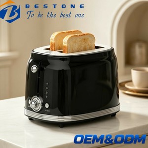เครื่องปิ้งขนมปัง BESTONE 2 ช่อง ไฟฟ้า 850 วัตต์ ตั้งเวลาแบบกลไก สีดำ ฟังก์ชั่นป๊อปอัพอัตโนมัติ สำหรับใช้ในครัวเรือน - Product Image 1