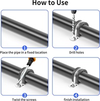 Support de fixation rigide en acier inoxydable renforcé de 3/4 pouce avec 2 trous, pince de câble en U, support de fixation pour tuyaux isolés, diverses applications
